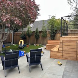 Not a finished look of the turf, pavers, deck, etc.