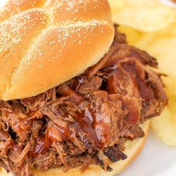 Rockin Rooster Food Truck - The Standard sandwich. A sweetly seasoned food truck favorite. Our sauce is the boss. Nothing standard about it!