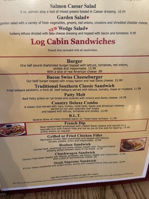 Menu photo 5 The Log Cabin Hurricane Mills, TN Menu photo 5 The Log Cabin Hurricane Mills, TN
