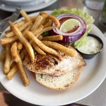 Conch Republic Seafood - Fish of the day: mahi-mahi sandwich with fries. - Seafood Near Me - Key West, Florida
