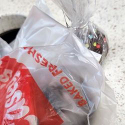 Casey's - Chocolate cake donut and chocolate cake pop.