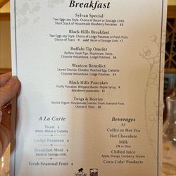 Sylvan Lake Lodge Restaurant - Breakfast menu