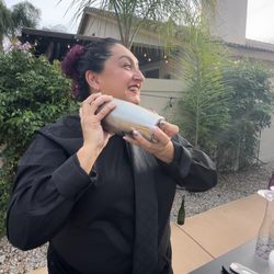 Creative Californian Mobile Bartending - Daphne working and enjoying making drinks