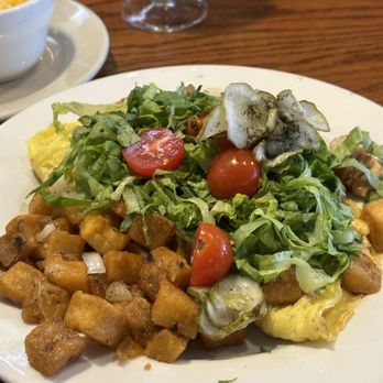 6th And Vine - pork belly and pimiento cheese omelet with potatoes - New American Near Me - Winston-Salem, North Carolina