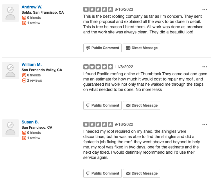 Slide of Pacific Roofing