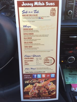 Menu photo 1 Jersey Mike's Subs Menifee, CA