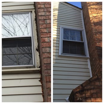 Premium Handyman Service - Our rotting window frame and improperly sealed chimney before. And the beautiful work Erick's team did in just one day! - Handyman Near Me - Gaithersburg, Maryland