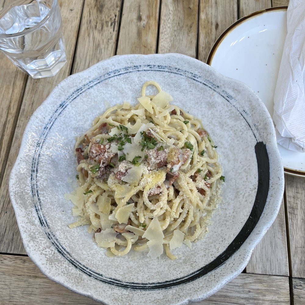 Brava Garden Eatery - Spaghetti Carbonara - Wine Bars Near Me - Pleasanton, California Brava Garden Eatery - Spaghetti Carbonara - Wine Bars Near Me - Pleasanton, California
