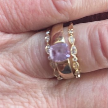 The Jewelry Source - Pink Sapphire with Diamond Eternity Bands. - Jewelry Near Me - Mill Creek, Washington