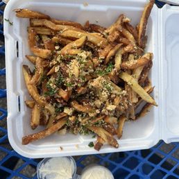 Large Parmesan fries that could be shared with 3-4 people.