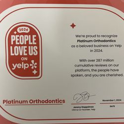 Platinum Orthodontics - Thank you to everyone who appreciates our dedication to your smile!