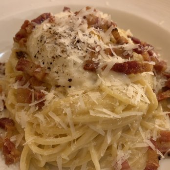 Arancino - Spaghetti alla Carbonara with egg on top - Italian Near Me - Honolulu, Hawaii Arancino - Spaghetti alla Carbonara with egg on top - Italian Near Me - Honolulu, Hawaii