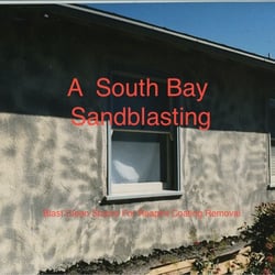 A South Bay Sandblasting - Exterior stucco home paint stripped to bare original stucco.