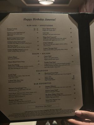 Menu photo 3 Hyde Park Prime Steakhouse Daytona Beach, FL