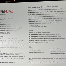 Superprime Steakhouse - Menu 7/2025
