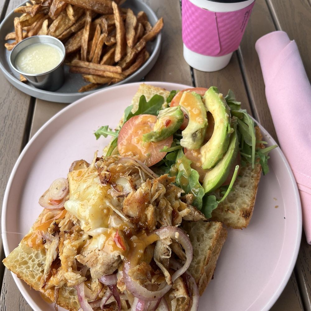 Dough Nguyener - Turkey Sandwich, French Fries, and Hot Vanilla Latte - Bakeries Near Me - Gretna, Louisiana