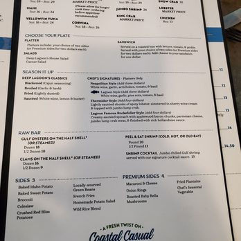 Deep Lagoon - Menu - Seafood Near Me - Naples, Florida