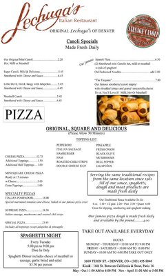 Menu photo 5 Lechuga's Italian Restaurant Denver, CO Menu photo 5 Lechuga's Italian Restaurant Denver, CO