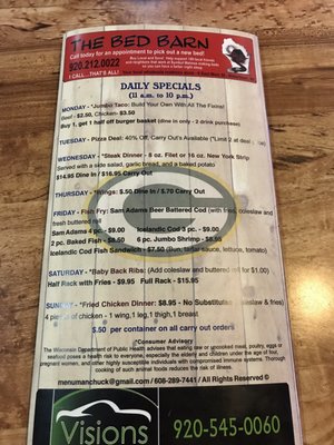 Menu photo 5 Biggs Bar & Grill Watertown, WI