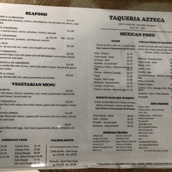 Menu in Store