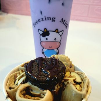 Freezing Milk - a cup of ice cream and a chocolate covered dessert - Ice Cream & Frozen Yogurt Near Me - Killeen, Texas Freezing Milk - a cup of ice cream and a chocolate covered dessert - Ice Cream & Frozen Yogurt Near Me - Killeen, Texas