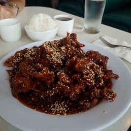 Sesamie beef..not sure of the spelling. Smells amazing and tastes even better Sesamie beef..not sure of the spelling. Smells amazing and tastes even better