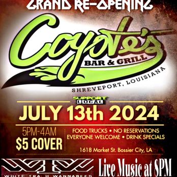 Coyote's Bar & Grill - Dive Bars Near Me - Shreveport, Louisiana Coyote's Bar & Grill - Dive Bars Near Me - Shreveport, Louisiana