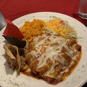 Ricky’s Place Restaurant - Chicken enchiladas, beans and rice. I liked all of it. Nicely presented too! - American Near Me - Elkhorn, Wisconsin