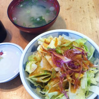 Taiko - Miso soup and ginger sauce salad - Japanese Near Me - Los Angeles, California Taiko - Miso soup and ginger sauce salad - Japanese Near Me - Los Angeles, California