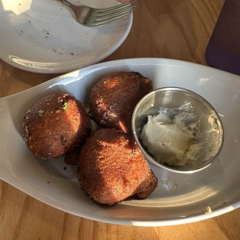 Salt + Smoke - Hush puppies with maple butter - Barbeque Near Me - St. Louis, Missouri Salt + Smoke - Hush puppies with maple butter - Barbeque Near Me - St. Louis, Missouri