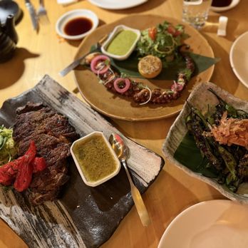 Roka Akor - Robata Grilled Octopus, Shishito Peppers, Australian Wagyu Rib Eye (12oz)* - Sushi Bars Near Me - San Francisco, California Roka Akor - Robata Grilled Octopus, Shishito Peppers, Australian Wagyu Rib Eye (12oz)* - Sushi Bars Near Me - San Francisco, California