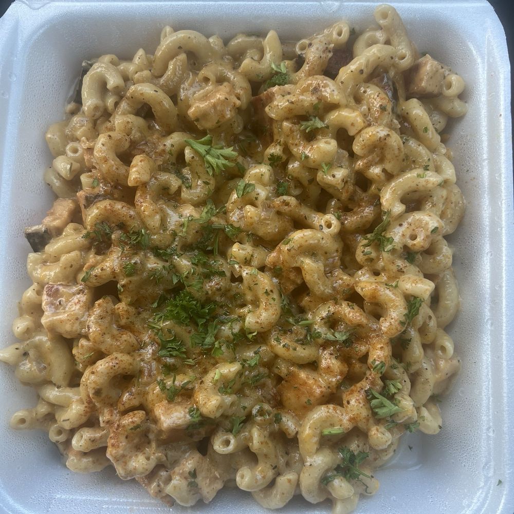 JS International Grill - Vegan Lobster Mac & Cheese - Caribbean Near Me - Plano, Texas JS International Grill - Vegan Lobster Mac & Cheese - Caribbean Near Me - Plano, Texas