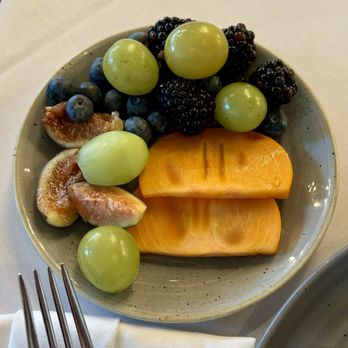 Crossroads Kitchen - Fruit with pancake plate - Vegan Near Me - Los Angeles, California Crossroads Kitchen - Fruit with pancake plate - Vegan Near Me - Los Angeles, California