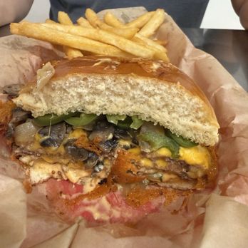Good Buns - Double patty with lettuce, tomatoes, cheese, onion and mushroom - Burgers Near Me - Buena Park, California