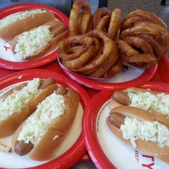 The Varsity - Slaw dogs & onion rings (looks good in the picture) - Burgers Near Me - Atlanta, Georgia The Varsity - Slaw dogs & onion rings (looks good in the picture) - Burgers Near Me - Atlanta, Georgia