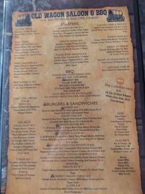 Menu photo 3 The Old Wagon Saloon and Grill San Jose, CA Menu photo 3 The Old Wagon Saloon and Grill San Jose, CA