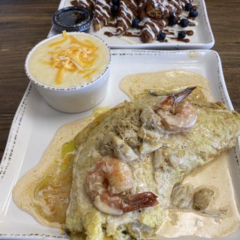 KitchenCray Cafe - Omelette with crab and shrimp; Chicken & French Toast - Breakfast & Brunch Near Me - Lanham, Maryland