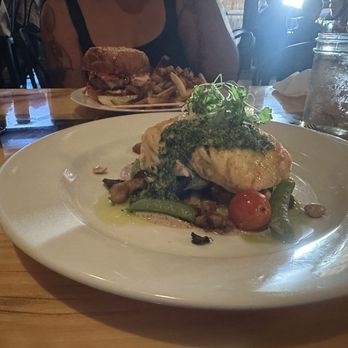 Flux Restaurant and Bar - Pan Roasted Halibut - Bars Near Me - Lisbon Falls, Maine Flux Restaurant and Bar - Pan Roasted Halibut - Bars Near Me - Lisbon Falls, Maine