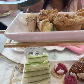 Hello Kitty Cafe - Egg salad mini cones, apple tartlets, scones - Themed Cafes Near Me - Santa Clara, California