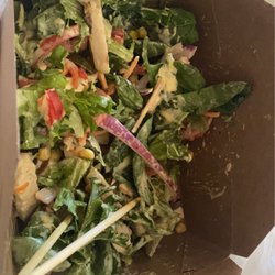 Fort Irwin PX - Spring mix with veggies and grill chicken.