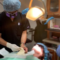 Dr. Rush Sunar beginning an implant procedure
