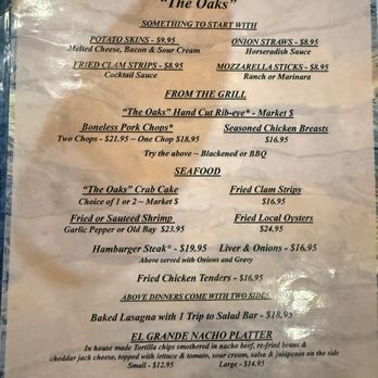 Oaks Restaurant - Menu - American Near Me - Lively, Virginia Oaks Restaurant - Menu - American Near Me - Lively, Virginia