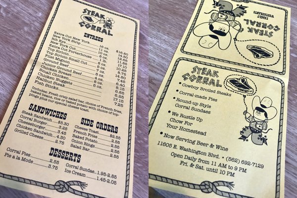 Menu photo 6 Steak Corral Whittier, CA