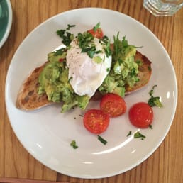 Avocado, poached egg on sourdough toast Avocado, poached egg on sourdough toast