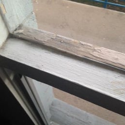 Rotting peeling window at move in.
