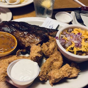 Texas Roadhouse - Combo with chicken critters and ribs and a side of chili - Steakhouses Near Me - Taylors, South Carolina