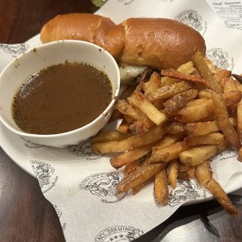 Democracy Brewing - Short Rib Sandwich with fries - American Near Me - Boston, Massachusetts Democracy Brewing - Short Rib Sandwich with fries - American Near Me - Boston, Massachusetts