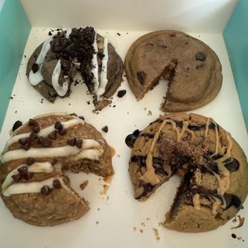Dirty Dough Cookies - Ate 1/8 of each and hand enough - Desserts Near Me - Poway, California Dirty Dough Cookies - Ate 1/8 of each and hand enough - Desserts Near Me - Poway, California