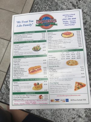 Menu photo 4 Brother's Pizzeria Houston, TX Menu photo 4 Brother's Pizzeria Houston, TX