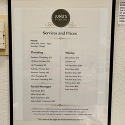 Junu's Eyebrows - Services and prices